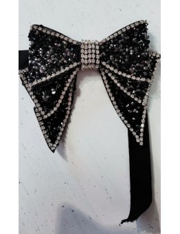 Fiocco nero strass